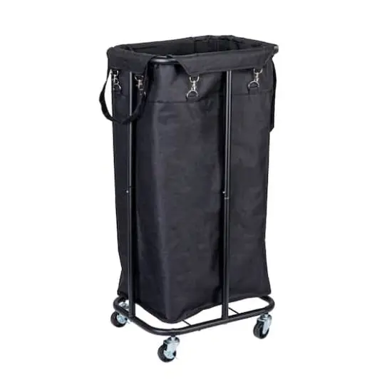 Household Essentials 30.5" Black Rolling Laundry Hamper {1}