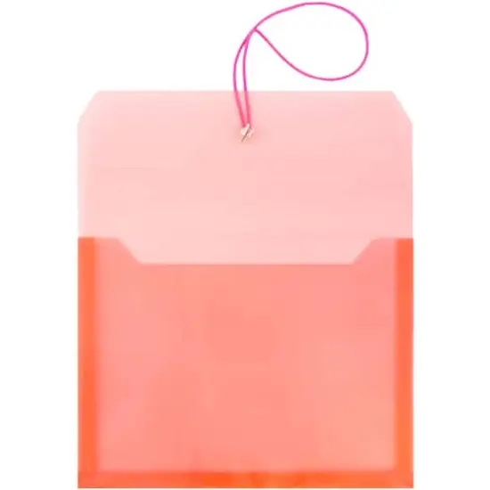 JAM Paper 9.75" x 13" Plastic Elastic Band Closure Expansion Envelopes, 12ct. Red {4}