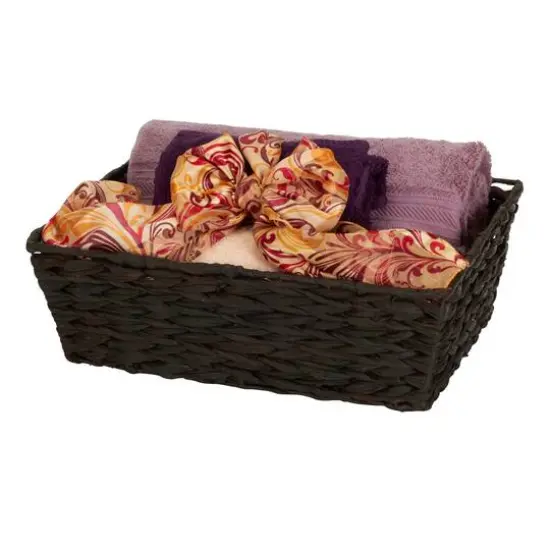 Household Essentials Dark Brown Wicker Storage Basket Set {14}
