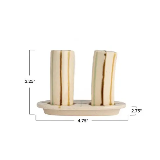 Hello Honey&reg; Multicolor Artisanal Harmony Salt & Pepper Shaker Set on a Tray {12}