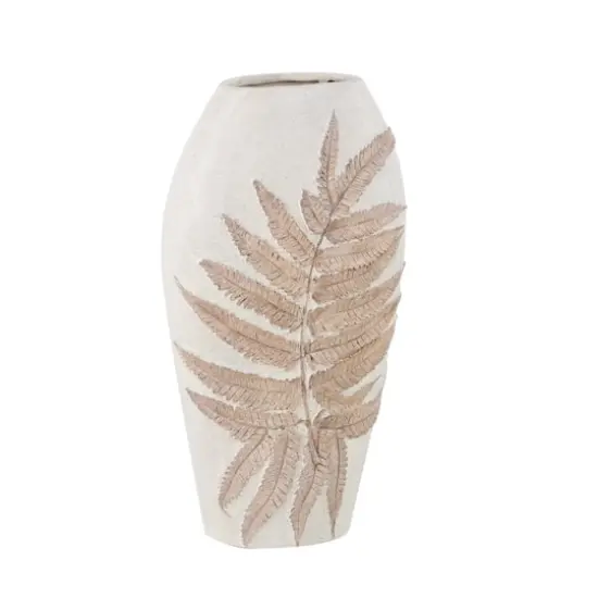 White Polystone Boho Style Vase, 18" x 10" x 6" {1}