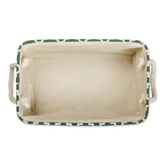 DII&reg; Medium Rectangle Polyester Lattice Bin Hunter Green {5}