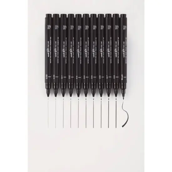 Uni-Ball&reg; Pin Black Fineliner Drawing 12 Pen Set {3}