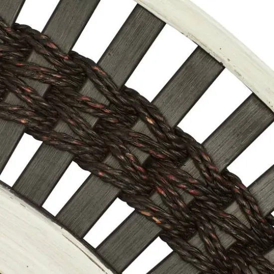 36" Brown Wood Contemporary Round Wall Mirror {4}