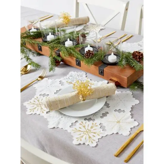 DII&reg; Embroidered Snowflake Placemats, 4ct. {7}