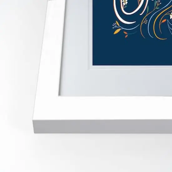 Navy Happy Thanksgiving Fall Print in White Frame {3}