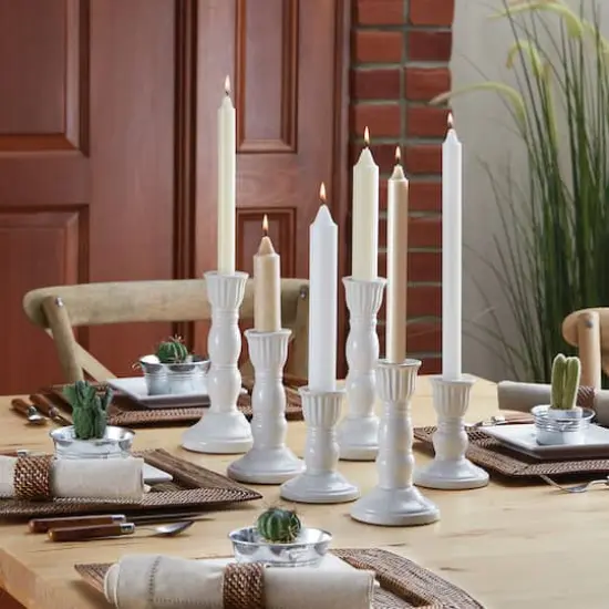 Root Candles 7" Unscented Smooth Collenette Taper Candles, 4ct. Ivory {5}