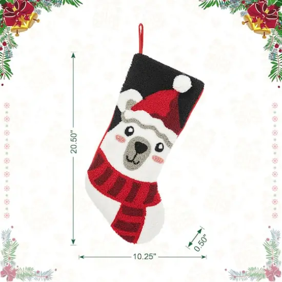Glitzhome&reg; 20.5" Polar Bear Hooked Stocking {5}