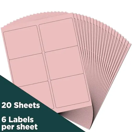 JAM Paper Adhesive Shipping Labels, 3.33" x 4" Baby Pink {4}