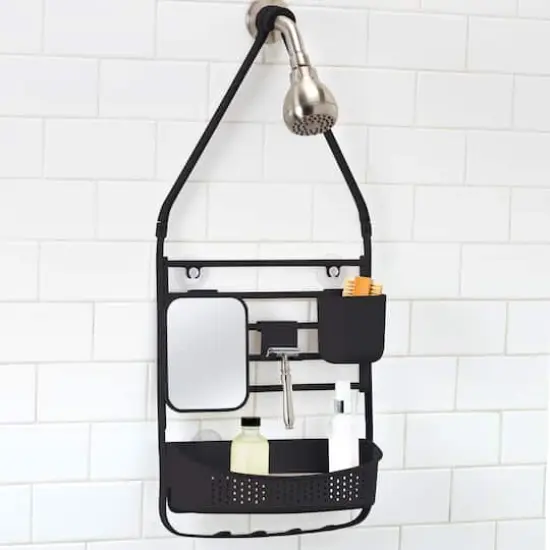 Bath Bliss 28" Deluxe Flex Adjustable Shower Caddy Matte Black {4}