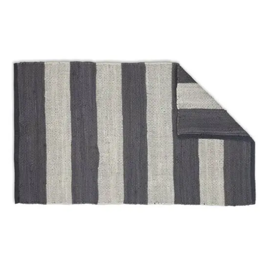 DII&reg; Gray & White Stripe Rag Rug, 2ft. x 3ft. {5}