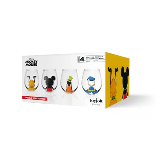 JoyJolt&reg; Disney&reg; Squad 15oz. Mickey Mouse & Pals Looking Backwards Stemless Wine Glasses, 4ct. {7}