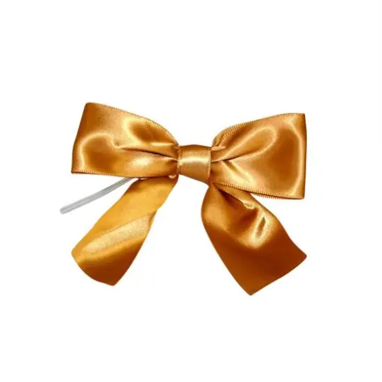 JAM Paper 4" Satin Twist Tie Bows, 50ct. Old Gold {1}