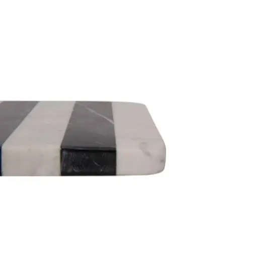 Hello Honey&reg; Black & White Striped Marble Board with Leather Tie {9}