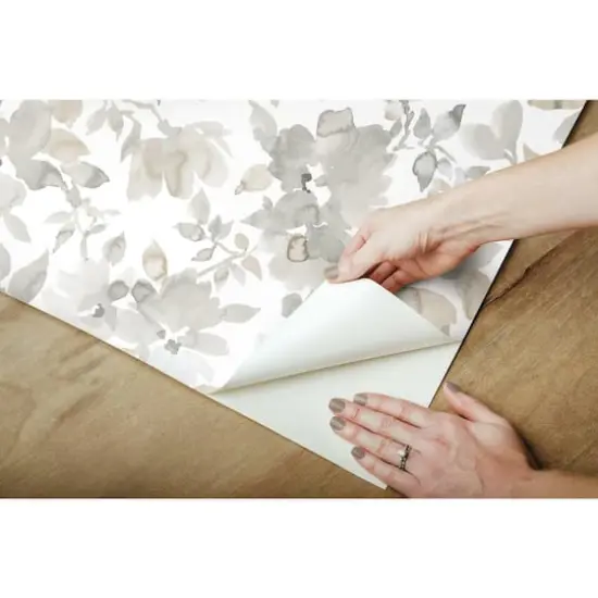 RoomMates Watercolor Floral Peel & Stick Wallpaper Tan {8}
