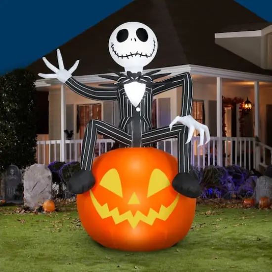 9.5ft. Airblown&reg; Inflatable Halloween Jack Skellington on Jack-o'-Lantern {3}