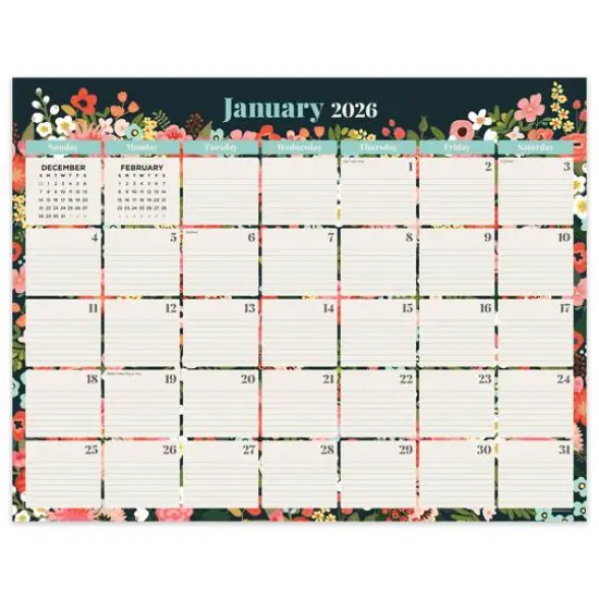 2026 Bountiful Blooms Large Desk Pad Monthly Blotter Calendar {1}