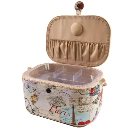 Dritz&reg; Paris Extra Large Sewing Basket with Removable Tray {3}