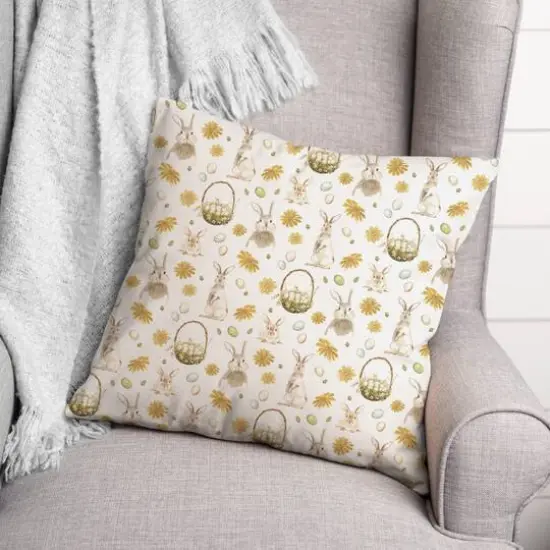 Easter Greetings Pattern 18" x 18" Indoor / Outdoor Pillow {4}