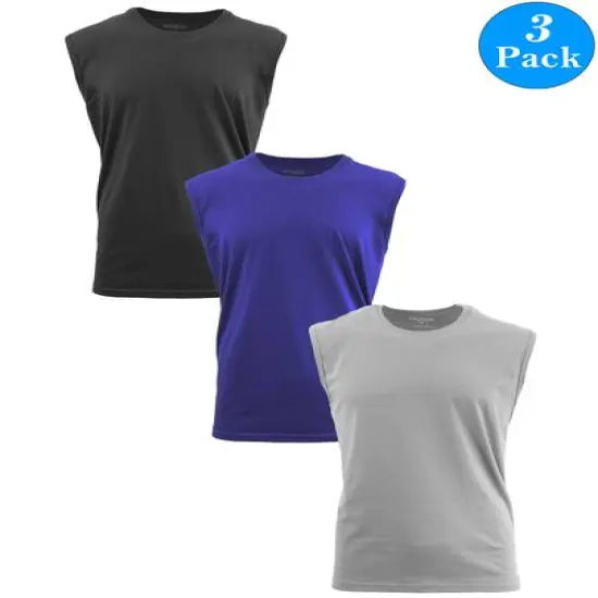 Galaxy by Harvic Men's Muscle Tank T-Shirt 3 Pack Black {2}