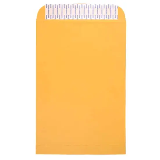 JAM Paper 10" x 15" Brown Kraft Recycled Manila Peel & Seal Closure Envelopes, 500ct. {1}