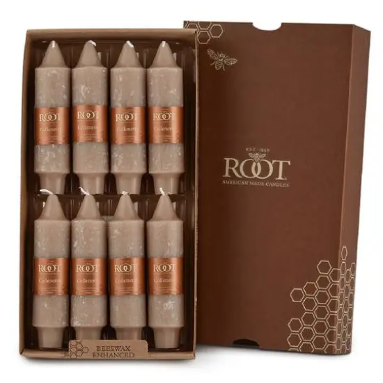 Root Candles 5" Unscented Timberline&trade; Collenette Taper Candles, 8ct. Taupe {1}
