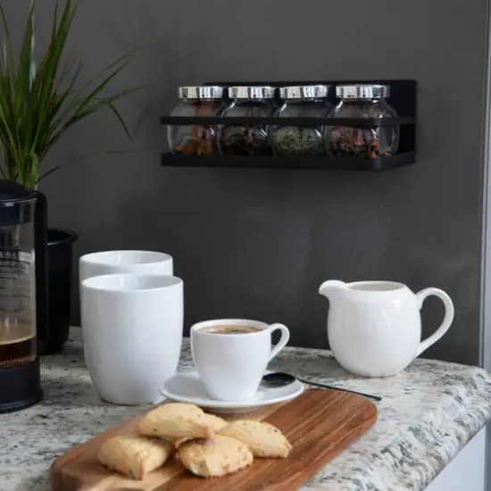 Household Essentials 10" Metal Magnetic Spice Organizer Black {3}