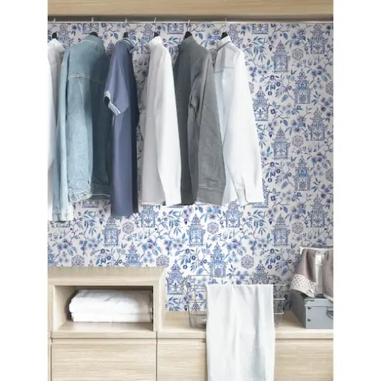 NuWallpaper Blue Danson Peel & Stick Wallpaper {6}