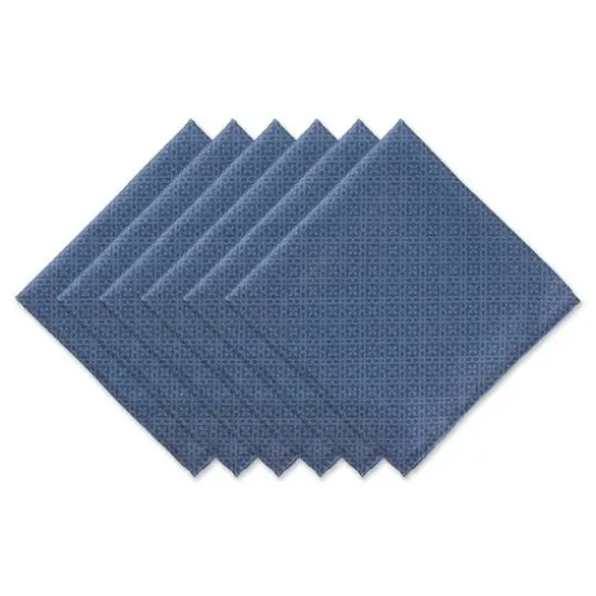 DII&reg; Oversized Tonal Lattice Print Outdoor Linen Dinner Napkins, 6ct. French Blue {2}