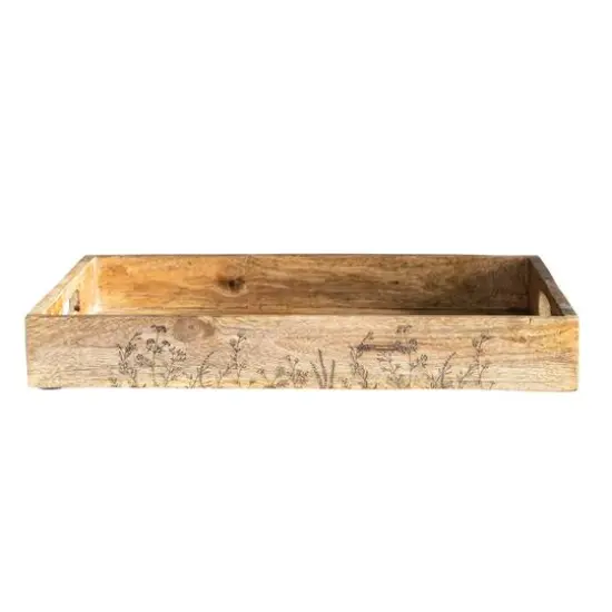 Hello Honey&reg; Natural Botanical Mango Wood Tray with Handles {1}