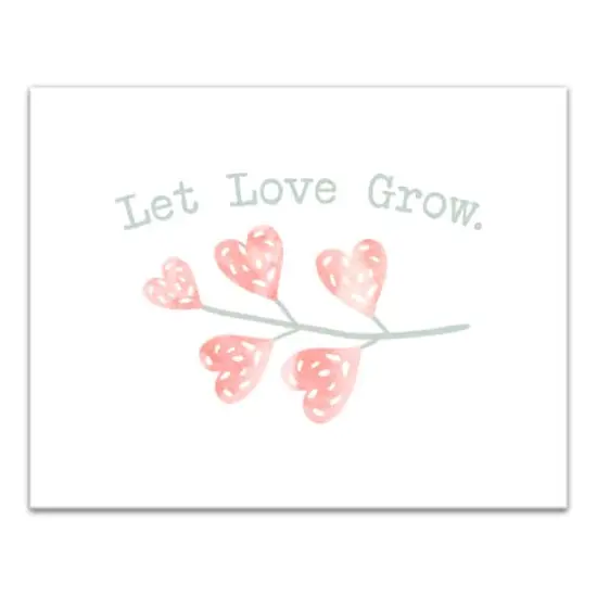 Let Love Grow Heart Branch 11" x 14" Canvas Wall Art {1}