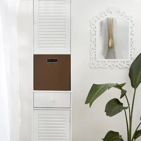 DII&reg; 13" Polyester Solid Storage Cube Bark Brown {4}