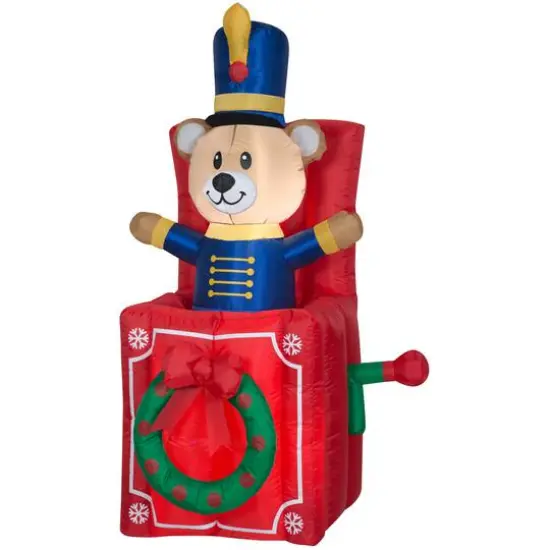 5ft. Animated Airblown&reg; Inflatable Christmas Bear Pop Up {1}