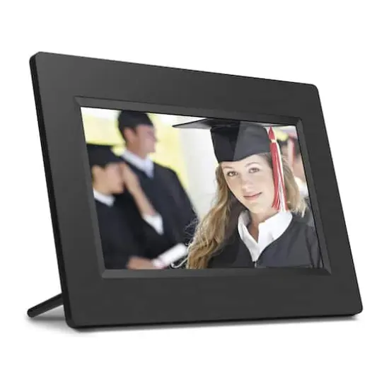 Aluratek Black 8" x 6" Digital Photo Frame with Automatic Slideshow {1}