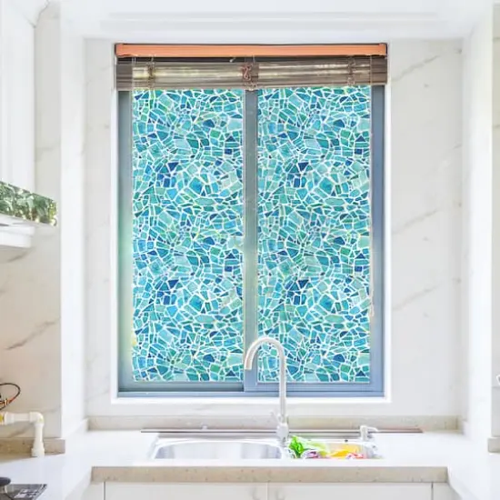 Crearreda Blue Mosaic Premium Window Film {5}