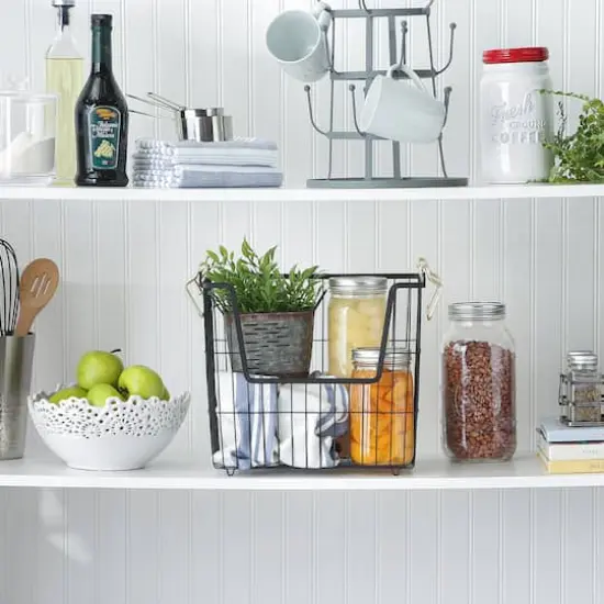 DII&reg; Large Rectangle Metal Basket Black/Gold {6}