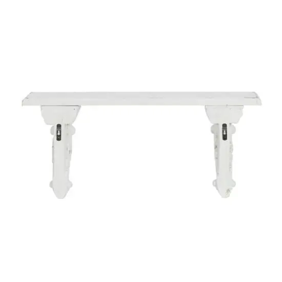 White Wood Farmhouse Wall Shelf {7}