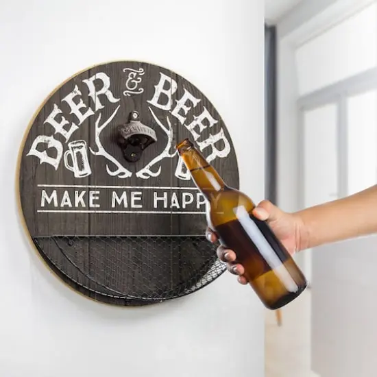Deer & Beer Bottle Opener & Cap Catcher Wall D&eacute;cor {3}