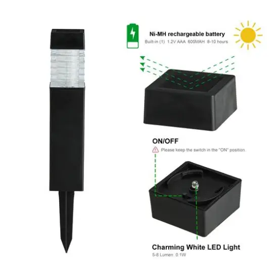 Glitzhome&reg; 15.25" Solar Powered Transparent Texture Lens Pathway Stake Lights, 6ct. {7}