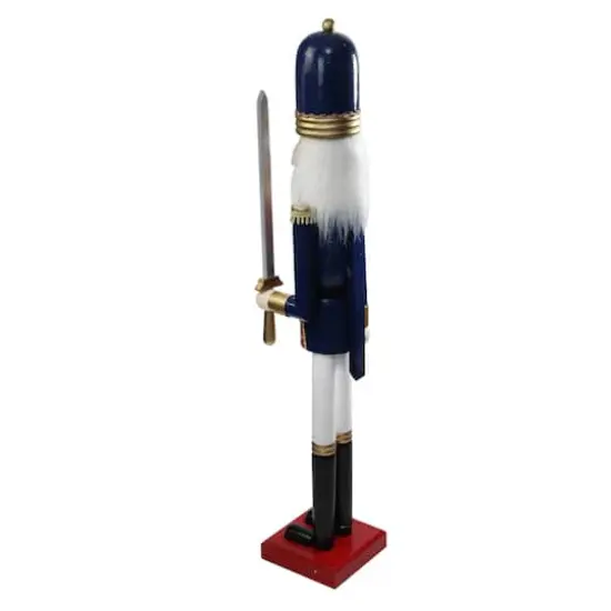 48.25'' Blue and White Christmas Nutcracker Soldier with Sword Decoration {4}