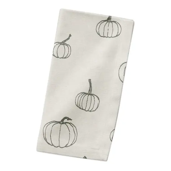 Gray Mini Pumpkin Pattern Cotton Twill Napkin {3}