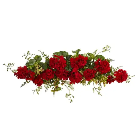 32&rdquo; Red Geranium and Berry Swag {1}