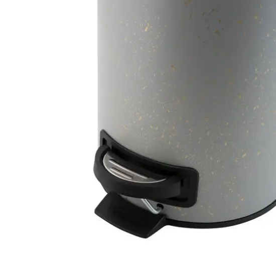 Elle D&eacute;cor Gray Speckled Design 3 Liter Step Bin with Lid Trash Can {8}
