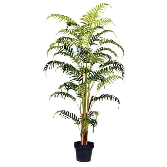 5ft. Artificial Potted Fern Palm with Real Touch Leaves {1}