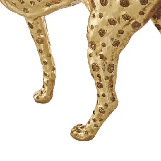 17" Long Gold Walking Cheetah Sculpture  {6}