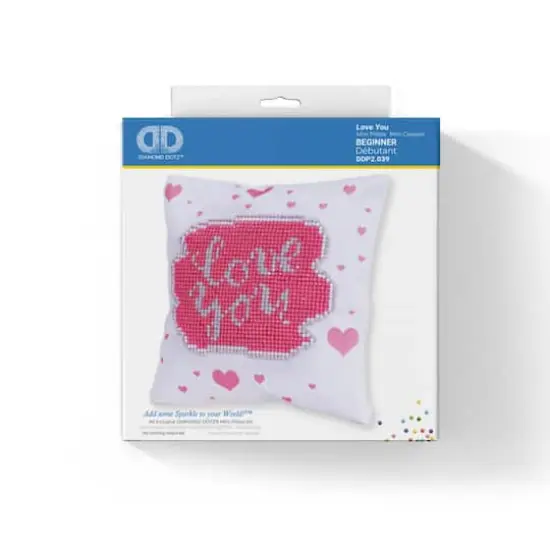 Diamond Dotz&reg; Love You Diamond Painting Mini Pillow Artwork Kit {4}