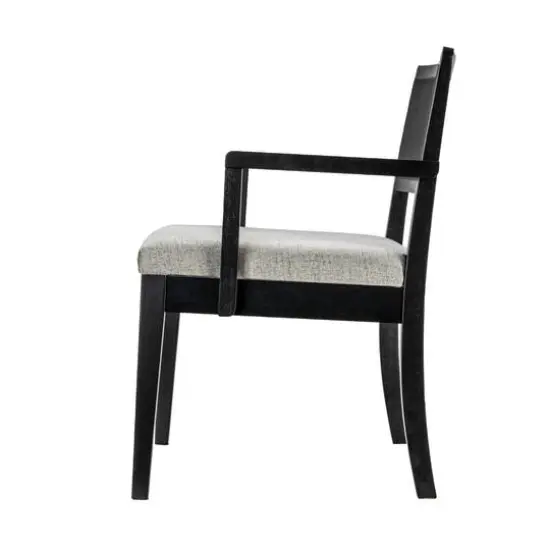 Hello Honey® 2.5ft. Crawford Mid-Century Modern Solid Wood Black Arm Chair {6}