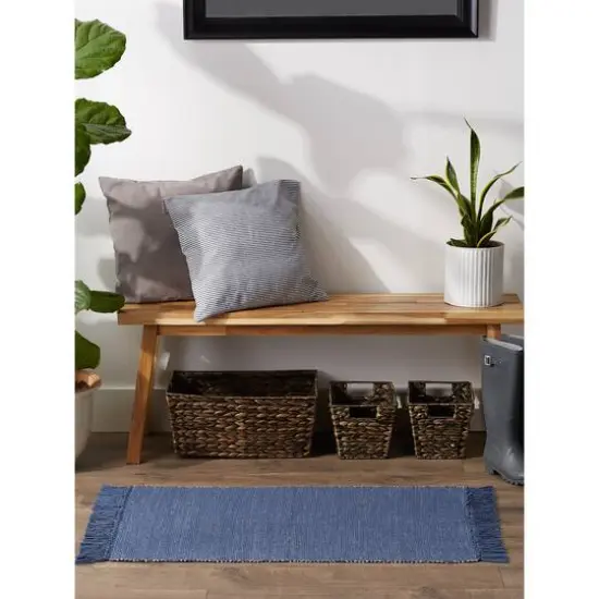 DII&reg; 2-Tone Ribbed Rug, 2ft. x 3ft. French Blue/Off White {4}