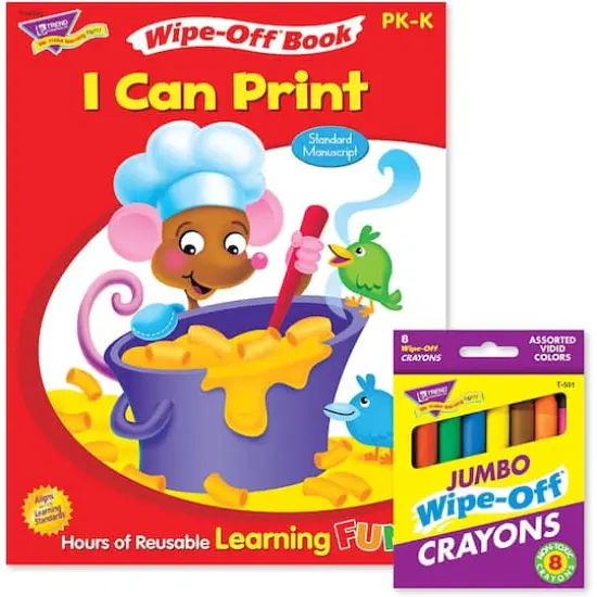 Trend Enterprises&reg; Printing Reusable Book & Crayons Set {1}