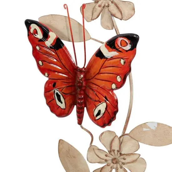 Multi Colored Butterfly Metal Outdoor Wall Accent {3}